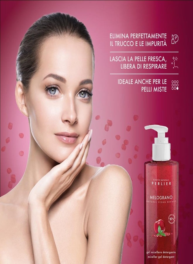 Perlier – Pomegranate Face Cleansing Micellar Gel, 6.7 fl oz, Antioxidant-Rich Cleanser with Bio-Fermented Pomegranate, Gently Removes Makeup and Impurities, Alcohol-Free, All Skin Types - Image 4